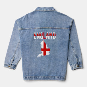 English England Country Map Flag Denim Jacket