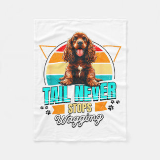 English Er Spaniel Lover Funny Er Spaniel Retro Fleece Blanket