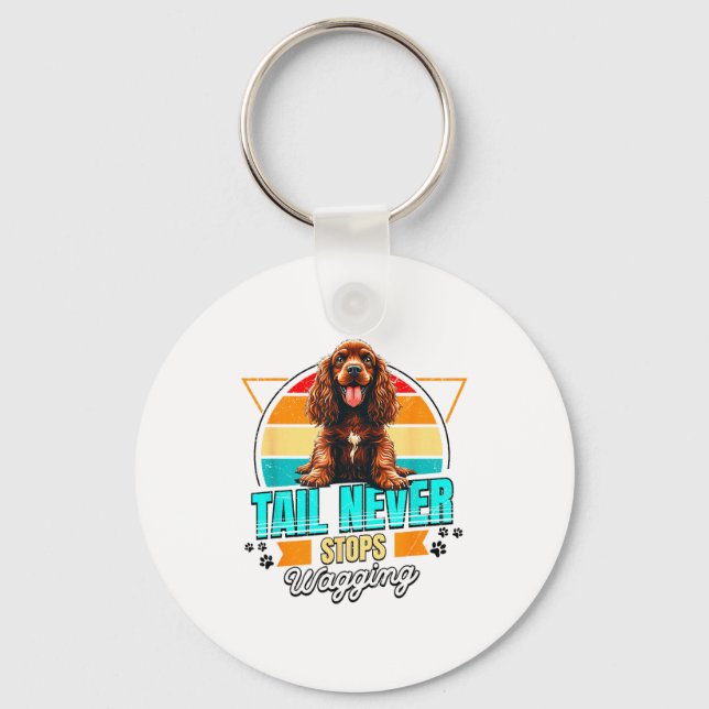 English Er Spaniel Lover Funny Er Spaniel Retro  Key Ring (Front)