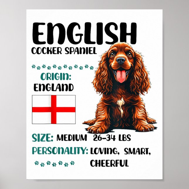 English Er Spaniel Origin Funny Er Spaniel Lover  Poster (Front)
