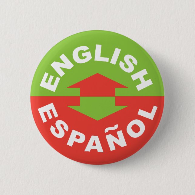 English Español - I Speak Spanish 6 Cm Round Badge (Front)