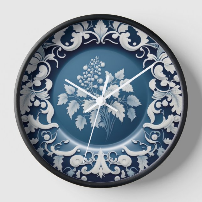 English Fine China Inspired Wall Clock (Front)