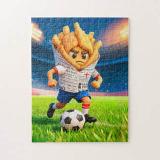 English fish and chips soccer player character jigsaw puzzle