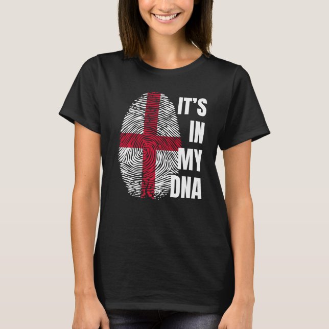 English Flag Dna Fingerprint England St George Cro T-Shirt (Front)