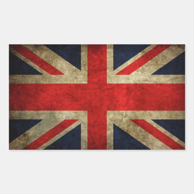 English flag rectangular sticker (Front)