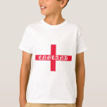 English Flag White Text T-Shirt<br><div class="desc">The word England in white text on flag</div>