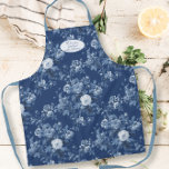English Floral Garden Blue and White Grandmother Apron<br><div class="desc">This beautiful English chintz vintage floral pattern apron was created from a scrap of antique wallpaper artwork in Delft blue and white. The colour was restored and the repeat pattern recreated to produce this timeless, elegant apron with your message of love that she will treasure forever . Graphically restored and...</div>