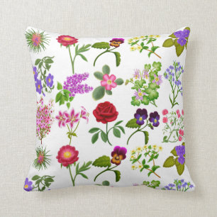 English Floral Garden Pillow