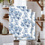 English Floral Vintage Blue and White LG Decoupage Tissue Paper<br><div class="desc">1 of several coordinating images. An elegant, blue and soft white vintage floral set of coordinating images in a wallpaper style pattern made from antique Roses and foliage panel with elegant garden blossoms in blues over a white background. This artwork is scaleable to larger sizes if desired. Created and graphically...</div>