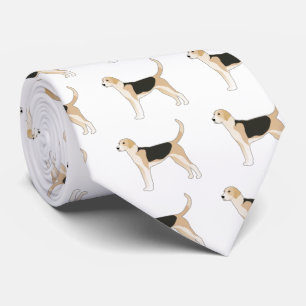 English Foxhound Dog Breed Illustration Tie