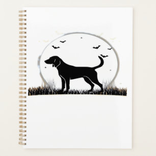 English Foxhound Dog � Halloween Moon Silhouette C Planner