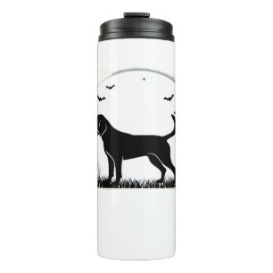 English Foxhound Dog � Halloween Moon Silhouette C Thermal Tumbler