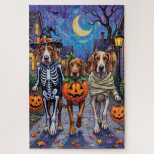 English Foxhound Dogs Trick-or-Treating Halloween  Jigsaw Puzzle