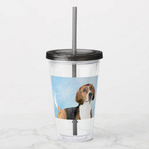 English Foxhound Painting - Cute Original Dog Art Acrylic Tumbler