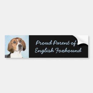 English Foxhound Painting - Cute Original Dog Art Bumper Sticker