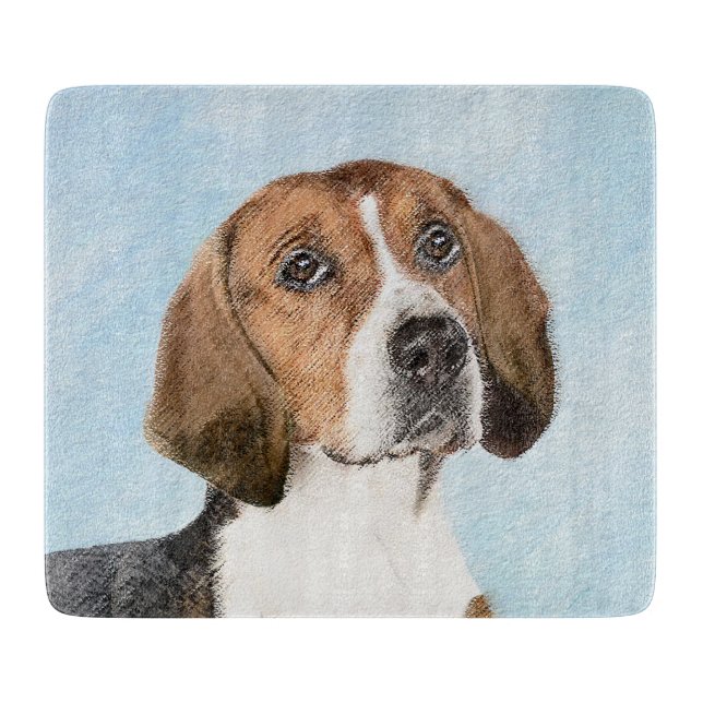 English Foxhound Painting - Cute Original Dog Art Cutting Board (Front)