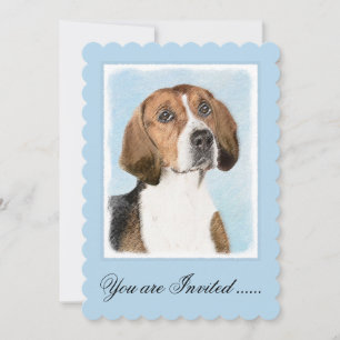 English Foxhound Painting - Cute Original Dog Art Invitation