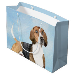 English Foxhound Painting - Cute Original Dog Art Large Gift Bag