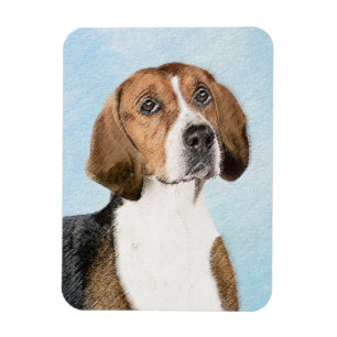 English Foxhound Painting - Cute Original Dog Art Magnet