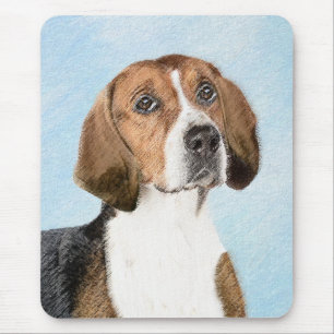English Foxhound Painting - Cute Original Dog Art Mouse Pad