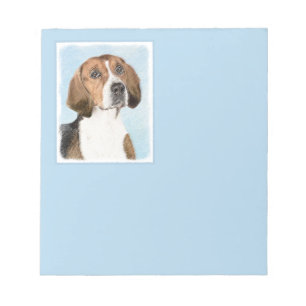 English Foxhound Painting - Cute Original Dog Art Notepad