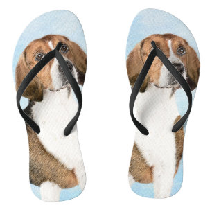 English Foxhound Painting - Cute Original Dog Art Thongs
