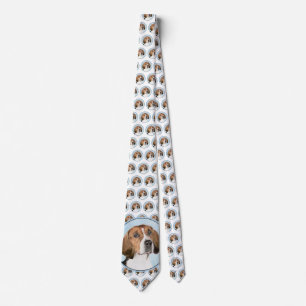 English Foxhound Painting - Cute Original Dog Art Tie
