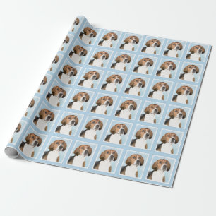 English Foxhound Painting - Cute Original Dog Art Wrapping Paper