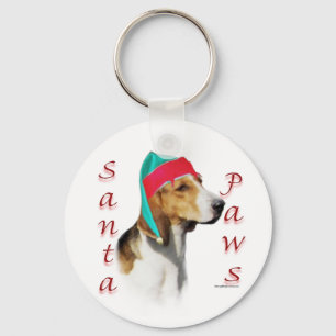 English Foxhound Santa Paws Key Ring