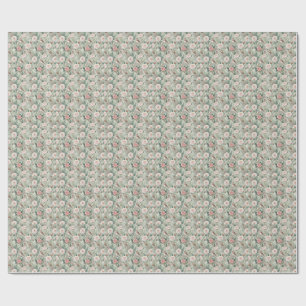 English Garden Bird & Peony Floral Pattern Artwork Wrapping Paper