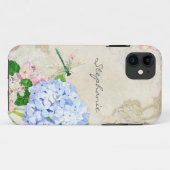 English Garden, Blue n Pink Hydrangeas Watercolor Case-Mate iPhone Case (Back (Horizontal))