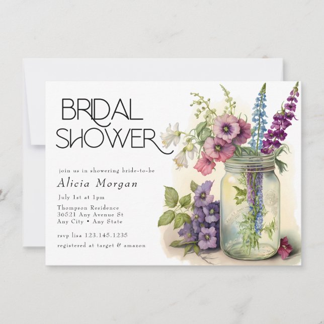 English Garden | Cottage Flowers Bridal Shower Invitation (Front)