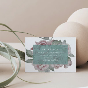 English Garden Floral Reception Card   Jade