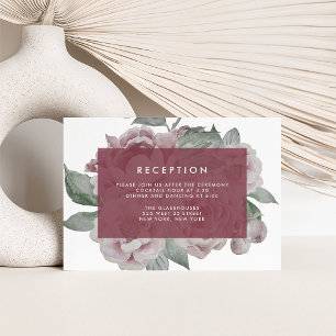 English Garden Floral Reception Card Marsala