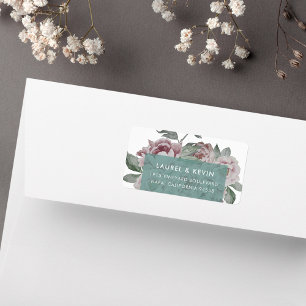 English Garden Floral Return Address Labels   Jade