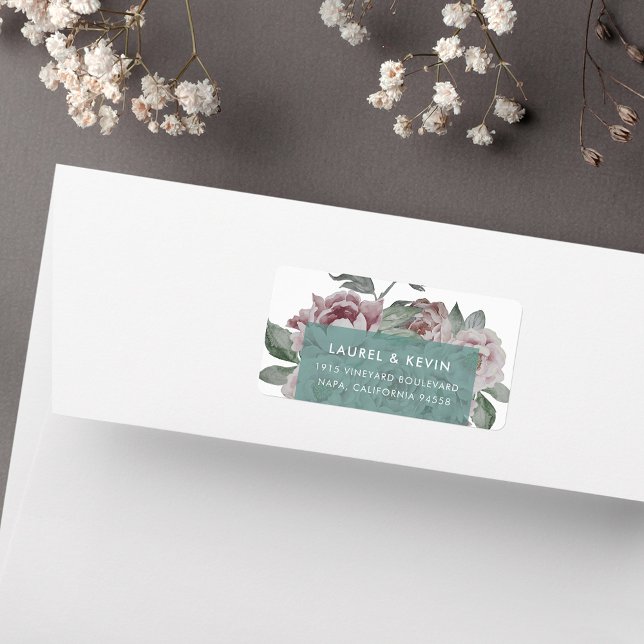 English Garden Floral Return Address Labels | Jade (Creator Uploaded)