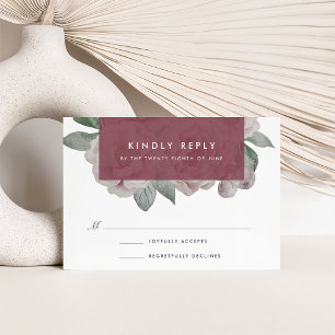English Garden Floral RSVP Card   Marsala