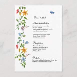 English Garden Floral wedding  Enclosure Card