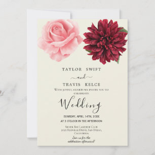 English Garden Floral Wedding Invitation