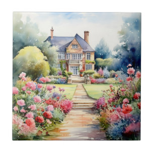 English Garden Landscape Ceramic Tile