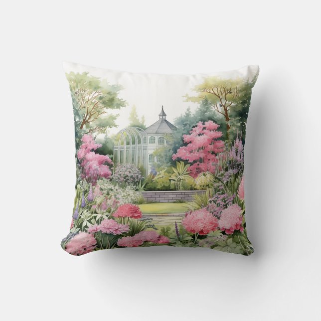 English Garden Landscape Cushion (Front)