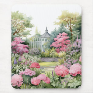 English Garden Landscape Mouse Pad