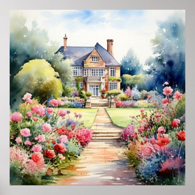 English Garden Landscape Poster (Front)