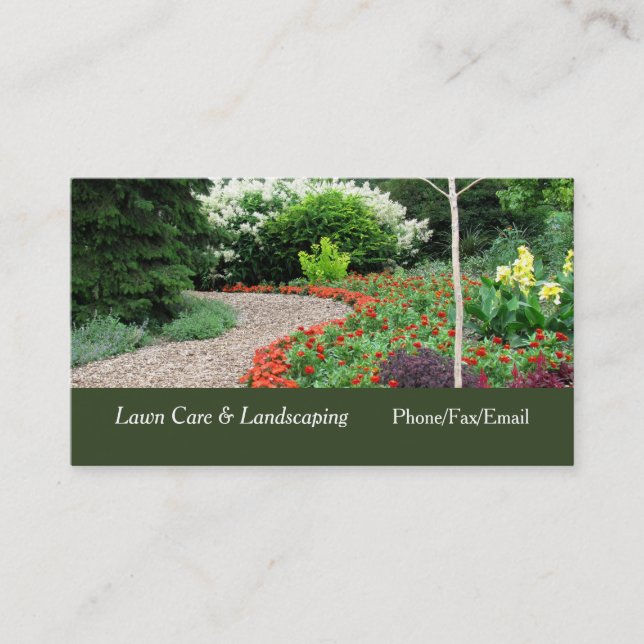 English Garden Lawn & Landscaping Business Card (Front)