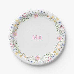 English Garden Personalised Birthday Party  Paper Plate