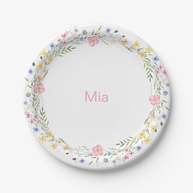 English Garden Personalised Birthday Party  Paper Plate (Front)