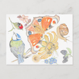 English garden postcard