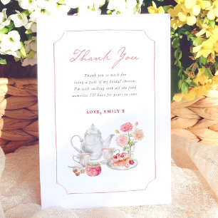 English Garden Tea Party Bridal Shower Thank You Card