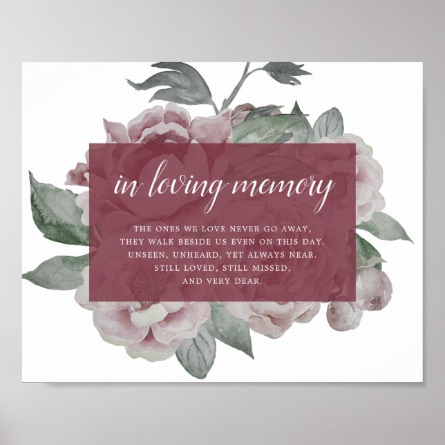 English Garden Wedding Memorial Sign (Front)