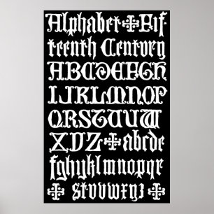 English Gothic Calligraphy 15th century Poster